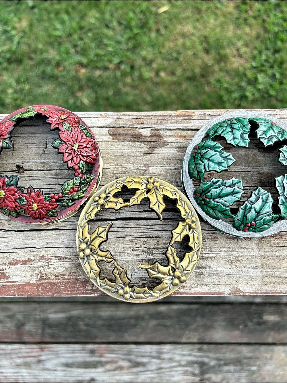 Set of 3 Vintage Yankee Candle Topper Rings (Christmas)